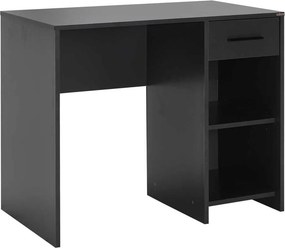 Birou Modern Adore Concept cu Sertar și 2 Rafturi, Alb - Maro - Stejar - Antracit, 90x52x75 cm