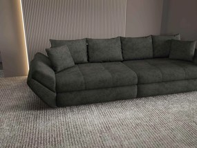 Canapea extensibilă dumonde cu ladă de depozitare si sezut confortabil din spuma high-density, Loana Enjoy Negru 300x100 cm