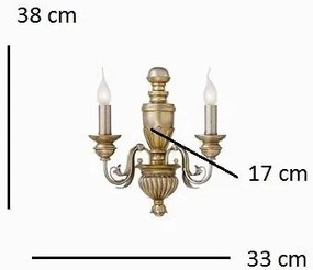 Aplica de perete 2 brate FIRENZE AP2 ORO 020846