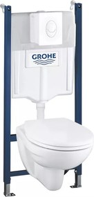 Set vas WC suspendat cu capac si rezervor incastrat Grohe Solido Compact 4 in 1 cu clapeta alba Skate Air preasamblat