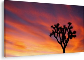 Tablou apus de soare deasupra siluetei unui copac (90x60 cm)