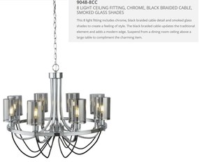 Candelabru elegant design modern Catalina 8L 9048-8CC SRT