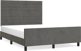 vidaXL Cadru de pat fără saltea, gri închis, 140x190 cm, catifea