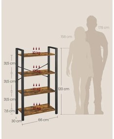 Bibliotecă NAVARO maro/negru