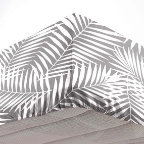 Cearceaf alb/gri din bumbac cu elastic 160x200 cm Botania – douceur d'intérieur