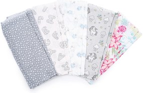 New Baby Scutece din bumbac cu imprimeu Standard, 60 x 80 cm, set 10 buc.