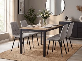 Gri deschis scaun bucatarie LIBRA cu picioare negre