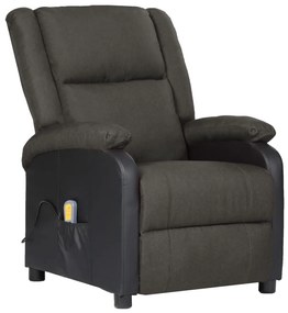 3098377 vidaXL Fotoliu de masaj electric, gri închis, piele ecologică/textil