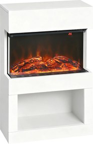 HOMCOM Șemineu electric, 2 trepte de încălzire, 6 culori ale flăcării, termostat, telecomandă, Alb | Aosom Romania