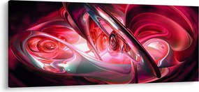 Tabloul fractalilor în roșu (120x50 cm)