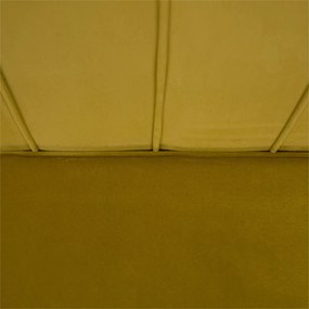 Bancă în stil Art-deco, catifea Velvet muştar/crom auriu, NOBLIN