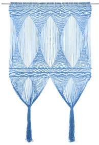 323990 vidaXL Perdea macrame, albastru, 140 x 240 cm, bumbac