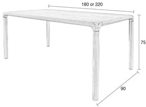 Masă dining Zuiver Storm, 180 x 90 cm