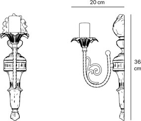 Aplica din alama masiva stilul fastuos Ludovic al XV-lea