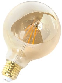 Set de 5 becuri LED cu filament E27 reglabile G95 auriu 5W 380lm 2200K