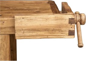 Banc de tamplar, L184 74 H92 cm, usi glisante, natur antic, lemn masiv