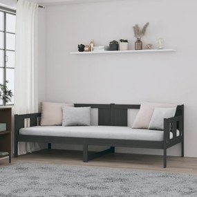 820279 vidaXL Pat de zi, gri, 90x190 cm, lemn masiv de pin