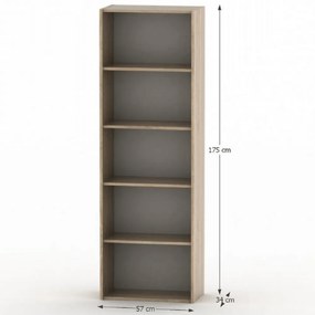 Bibliotecă TEMPO ASISTENT 001, stejar sonoma