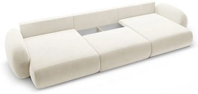 Colțar crem extensibil/cu spațiu de depozitare cu tapițerie din catifea (în formă de "U") Tonale – Cosmopolitan Design