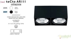 Plafonier negru cu 2 spoturi directionabile cu design modern, TECTO-2 63277