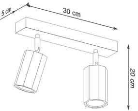 Spot ZEKE 2xGU10/40W/230V stejar Sollux SL.1029