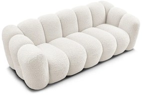 Canapea albă cu tapițerie din țesătură bouclé 232 cm Hippolyte – Bobochic Paris