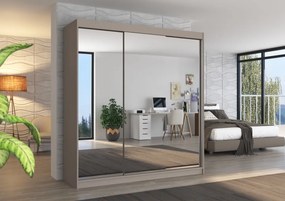 Dulap cu uși glisante AUSTIN – cu oglindă – 200x58x215 cm – Cașmir