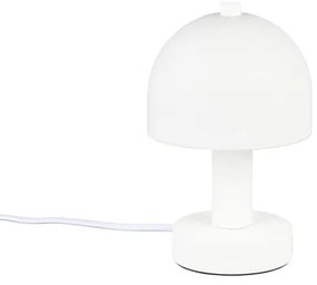 Veioză albă cu abajur din sticlă (înălțime 19 cm) Glenn – Trio