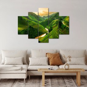 Tablou - Terase de orez Mu Cang Chai (150x105 cm)