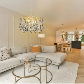 Lustră de cristal pe cablu 9xG9/40W/230V auriu