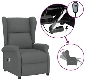 3098332 vidaXL Fotoliu de masaj electric spătar cu aripi, gri închis, textil
