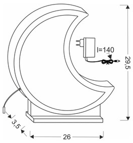 Veioză pentru copii galbenă Moon – Candellux Lighting