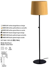 Lampadar / Lampa de podea modern design elegant SAMBA negru/verde 64313-43