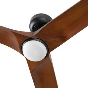 FARO 33809WT1S-LED HEYWOOD L – ventilator cu lumină LED dimabilă, 10W/230V, CCT, Ø132 cm, finisaj lemn/negru, WT+DO