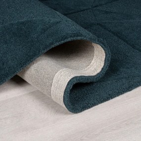 Covor albastru-verde țesut manual rotund din lână ø 160 cm Shard Teal – Flair Rugs