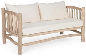 Canapea cu 2 locuri finisaj natural din lemn de Teak, 140 cm, Sahel Bizzotto