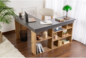 Birou cu aspect de lemn de pin 120x130 cm Vesper – Kalune Design