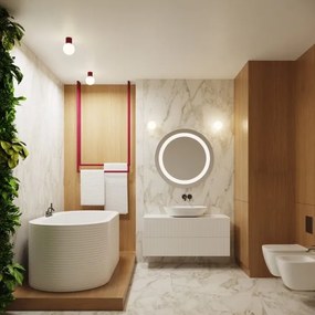 Aplică pentru baie Sollux SL.1747 HALO 1xG9/8W/230V IP44 roșu