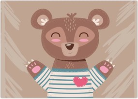 Tablou - Ursuleț de pluș în tricou cu dungi (70x50 cm)