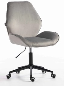 HR350K Scaun Gray din Catifea Bază Neagră