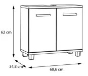 Dulap de baie VENOM verde/stejar artisan