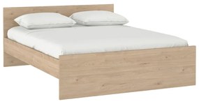 Pat matrimonial în culoare naturală cu aspect de lemn de stejar fără somieră 180x200 cm Naia – Tvilum