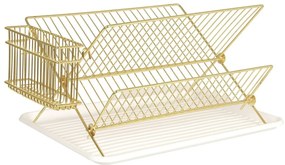 Suport pentru scurs vase Present Time Rack, auriu