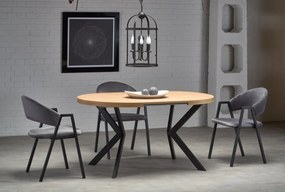Masa extensibila Peroni stejar auriu/negru – L100-250 cm