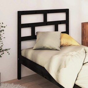 vidaXL Tăblie de pat, negru, 96x4x100 cm, lemn masiv de pin