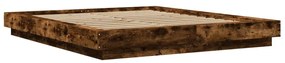 3281186 vidaXL Cadru de pat, stejar fumuriu, 150x200 cm, lemn prelucrat