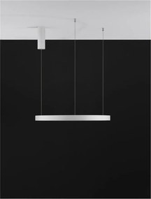 Lustra LED suspendata design modern circular PERRINE D-60cm alba