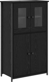 vidaXL Bufet Stejar Negru 62 x 32 x 106,5 cm Lemn compozit