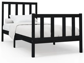 3106697 vidaXL Cadru de pat, negru, 100x200 cm, lemn masiv de pin