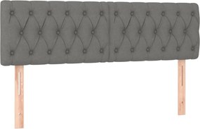 vidaXL Tăblii de pat, gri închis, 144x7x78/88 cm, textil